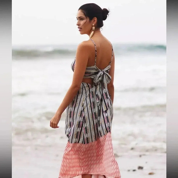 NWT Anthropologie Dress Black Motif Bare Cutout Maxi Pullover Dress Size Medium. - Picture 2 of 7